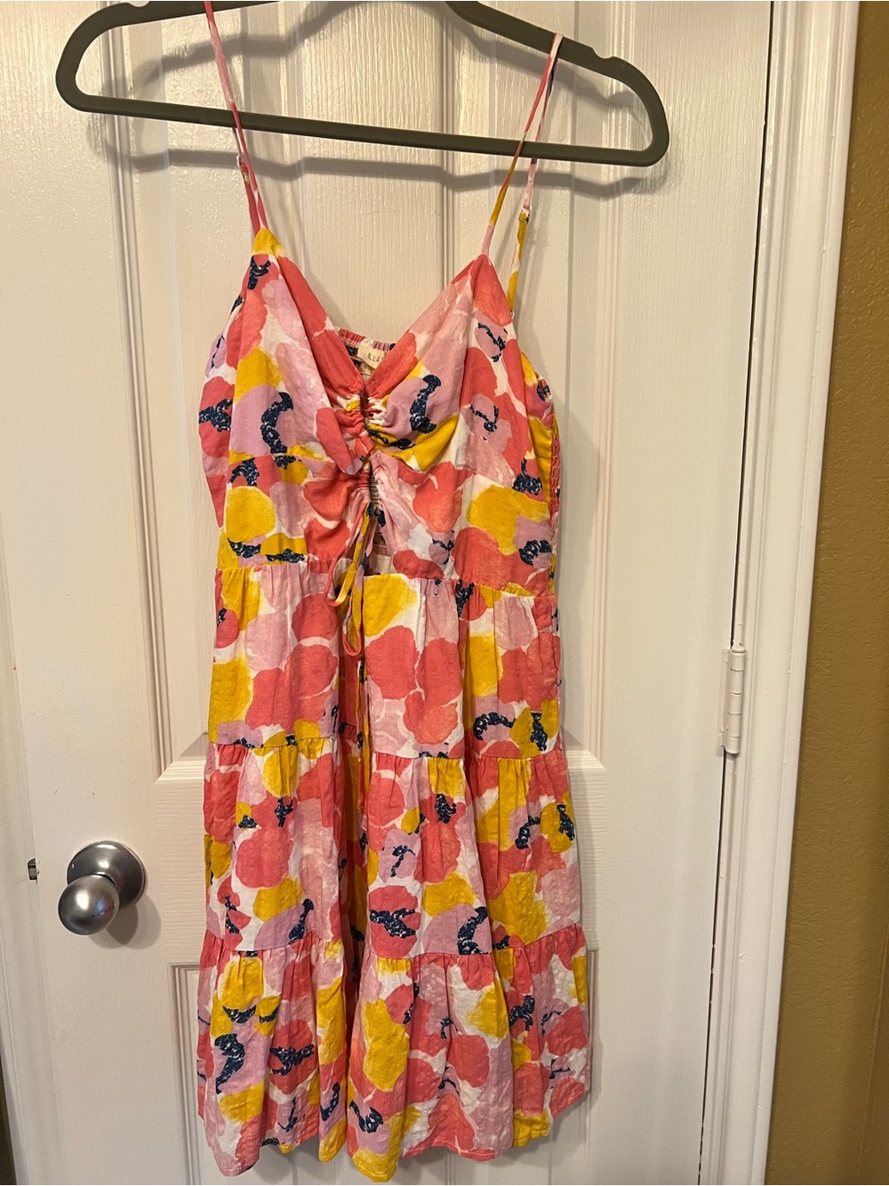 NWT ILLA ILLA Pink & Yellow Floral Smocked Sundress, Size Medium